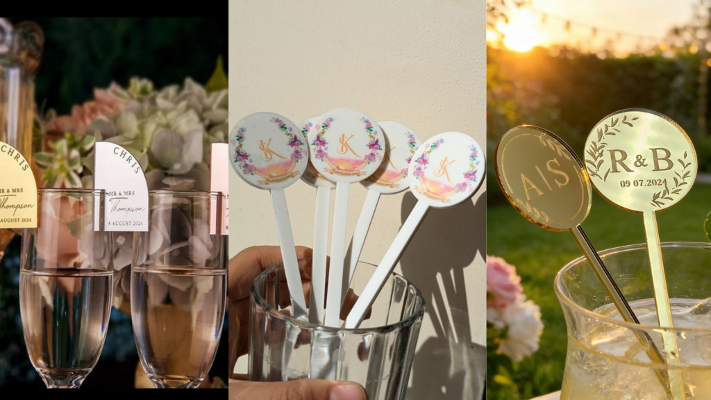 personalised wedding bar decor