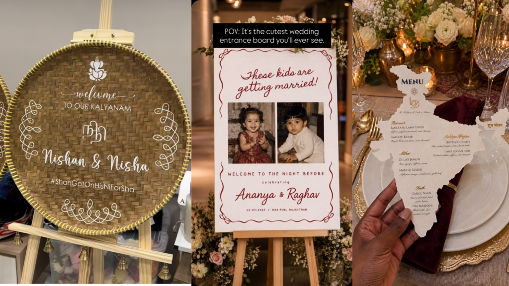 personalised wedding decor signages